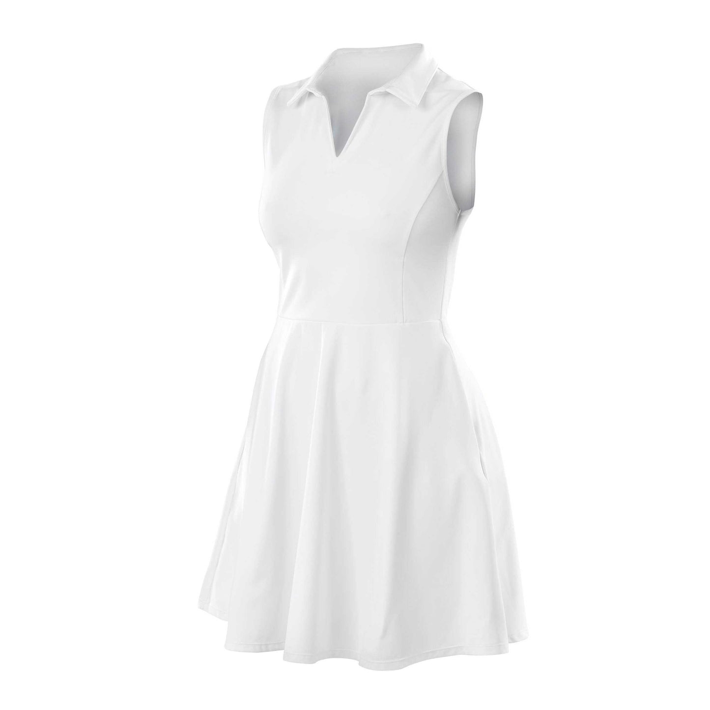 White - Front - Spiro Womens-Ladies Fitness Dress