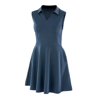 Navy - Front - Spiro Womens-Ladies Fitness Dress