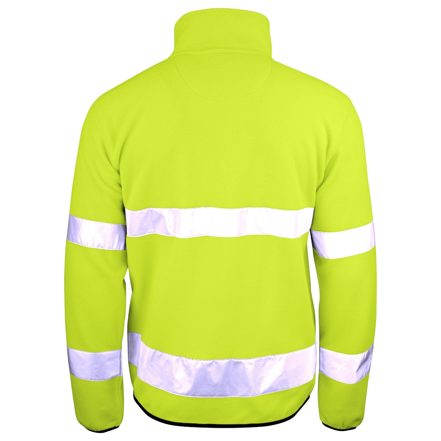 Yellow - Back - Jobman Mens Hi-Vis Fleece Jacket