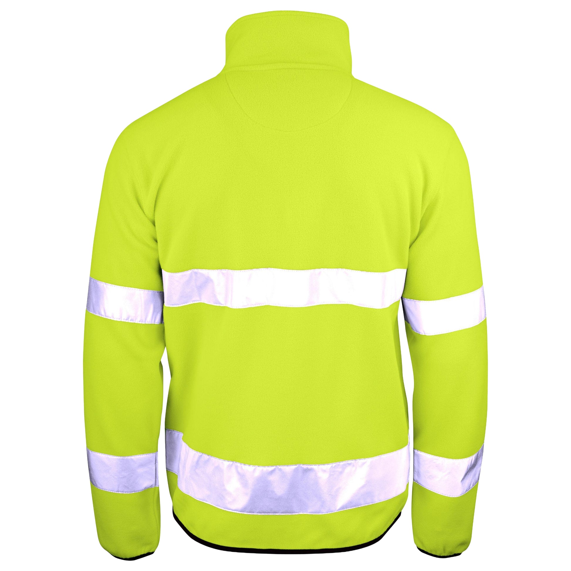Yellow - Back - Jobman Mens Hi-Vis Fleece Jacket