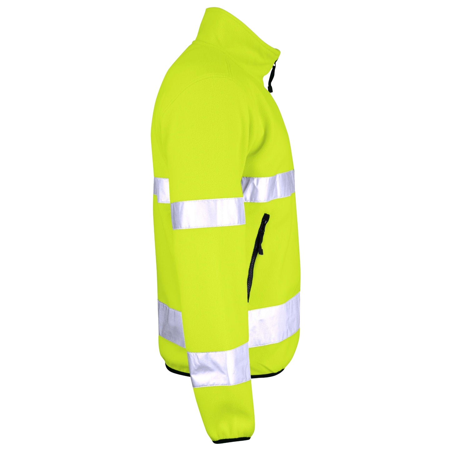 Yellow - Side - Jobman Mens Hi-Vis Fleece Jacket