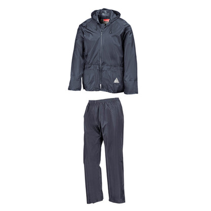 Navy - Front - Result Mens Waterproof Jacket and Trousers Set