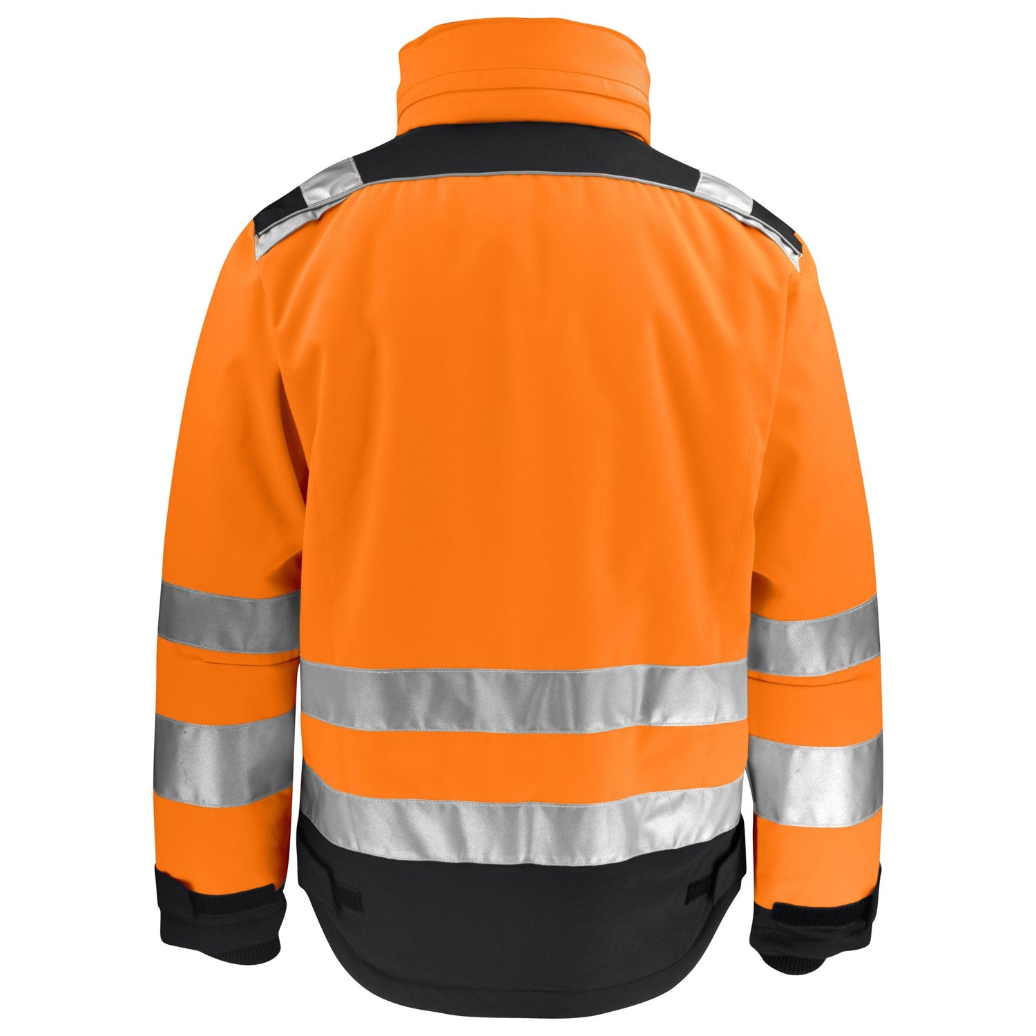 Orange-Black - Back - Jobman Mens Star Hi-Vis Winter Jacket