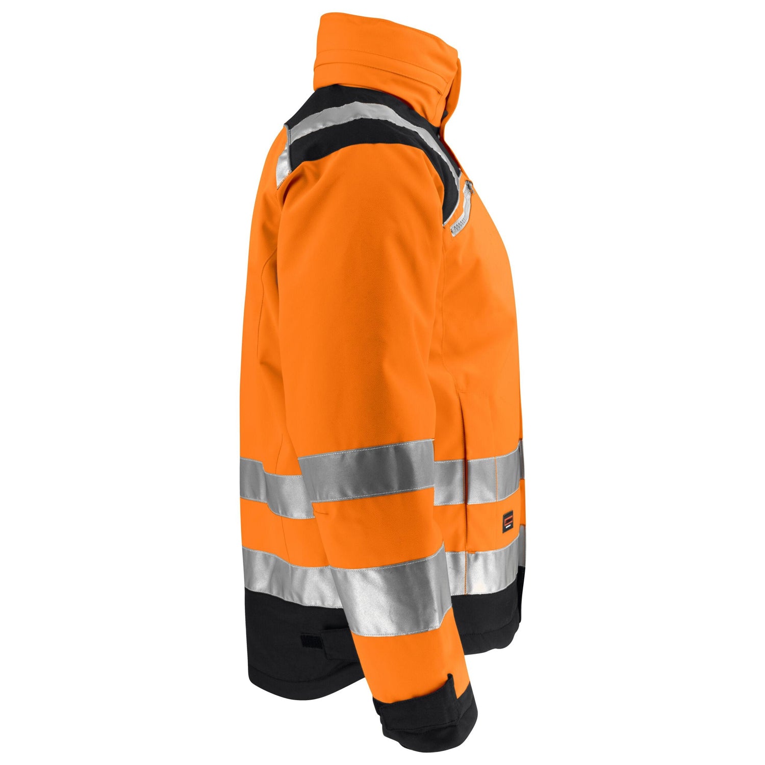 Orange-Black - Side - Jobman Mens Star Hi-Vis Winter Jacket