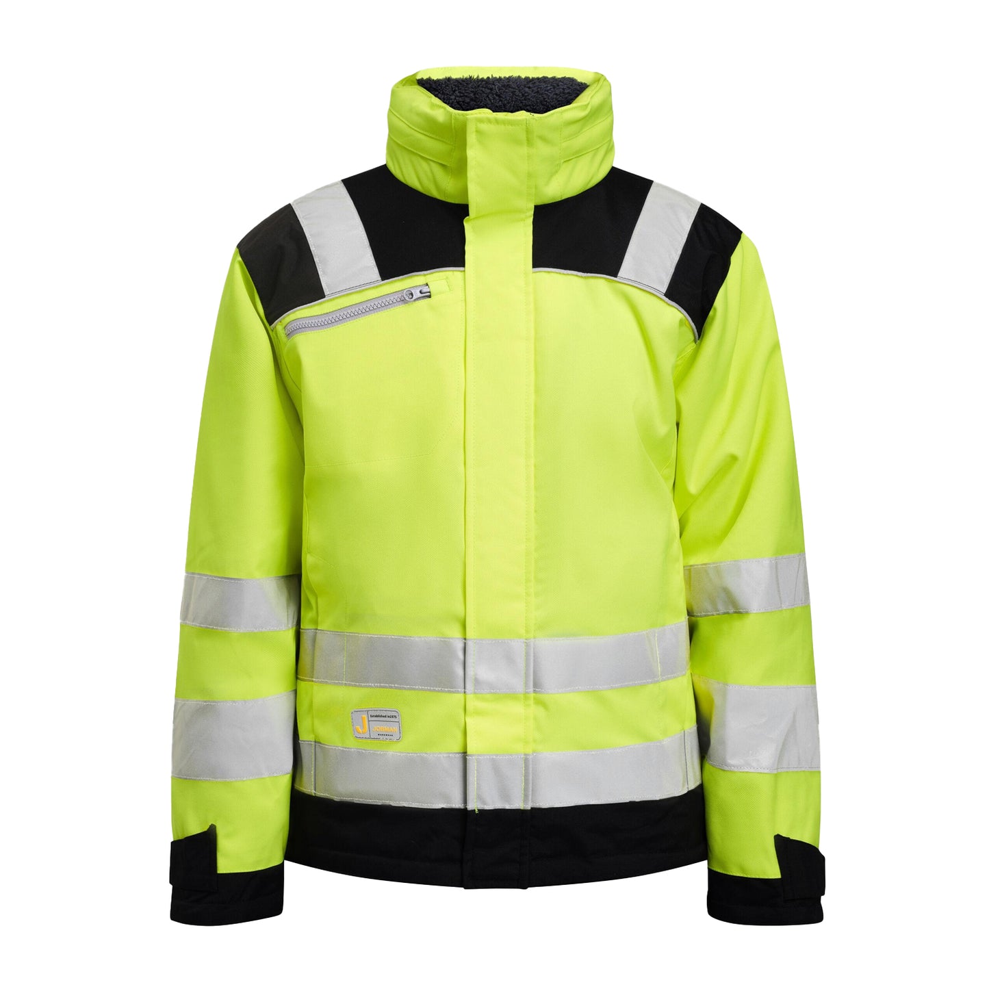 Yellow-Black - Front - Jobman Mens Star Hi-Vis Winter Jacket