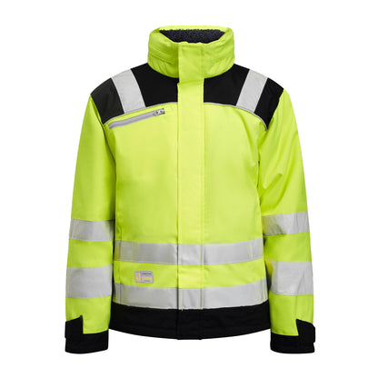 Yellow-Black - Front - Jobman Mens Star Hi-Vis Winter Jacket