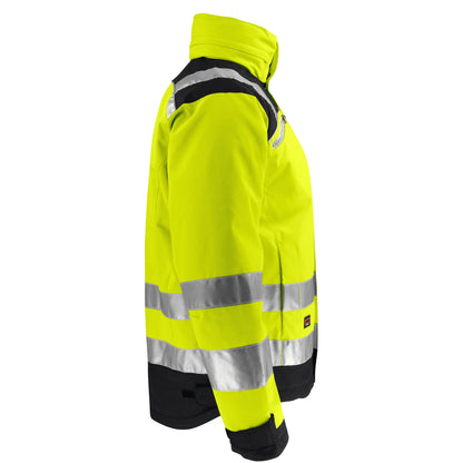 Yellow-Black - Side - Jobman Mens Star Hi-Vis Winter Jacket