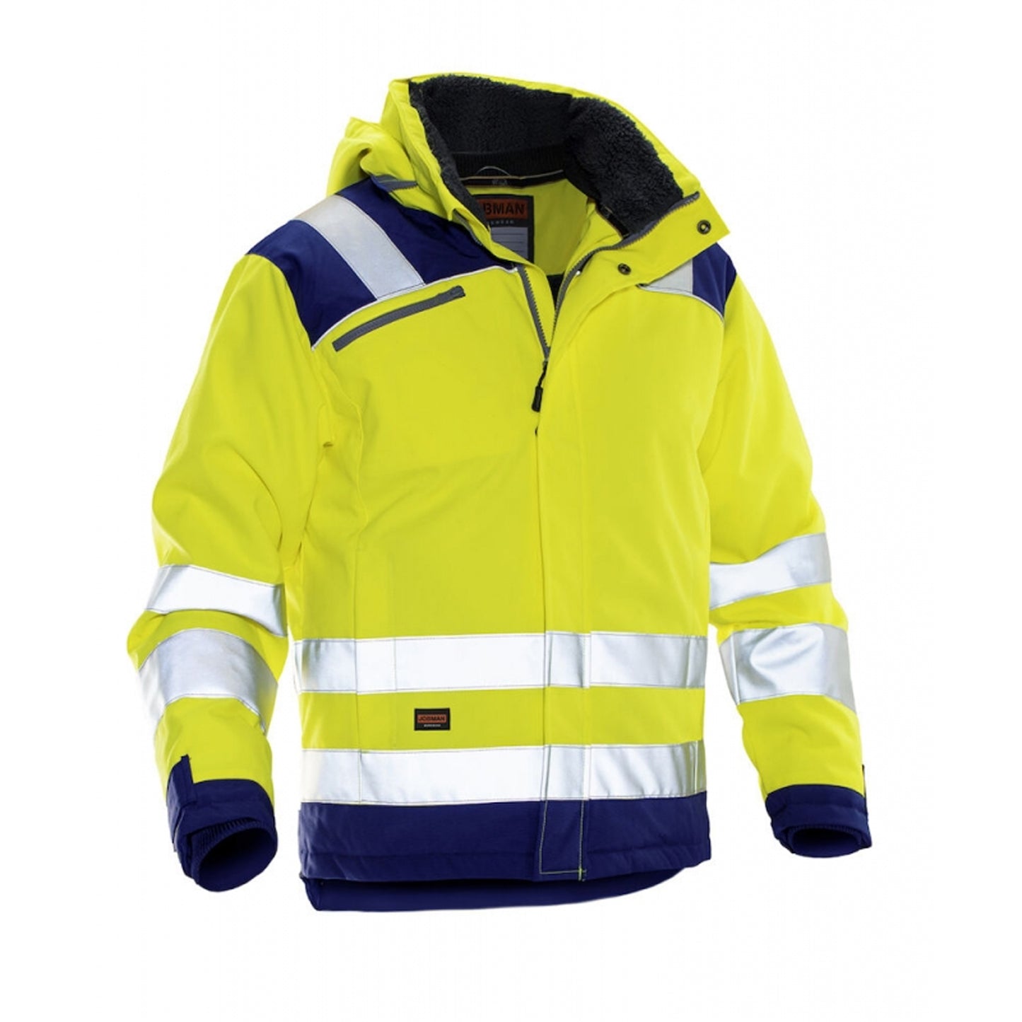 Yellow-Navy - Front - Jobman Mens Star Hi-Vis Winter Jacket