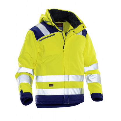 Yellow-Navy - Front - Jobman Mens Star Hi-Vis Winter Jacket