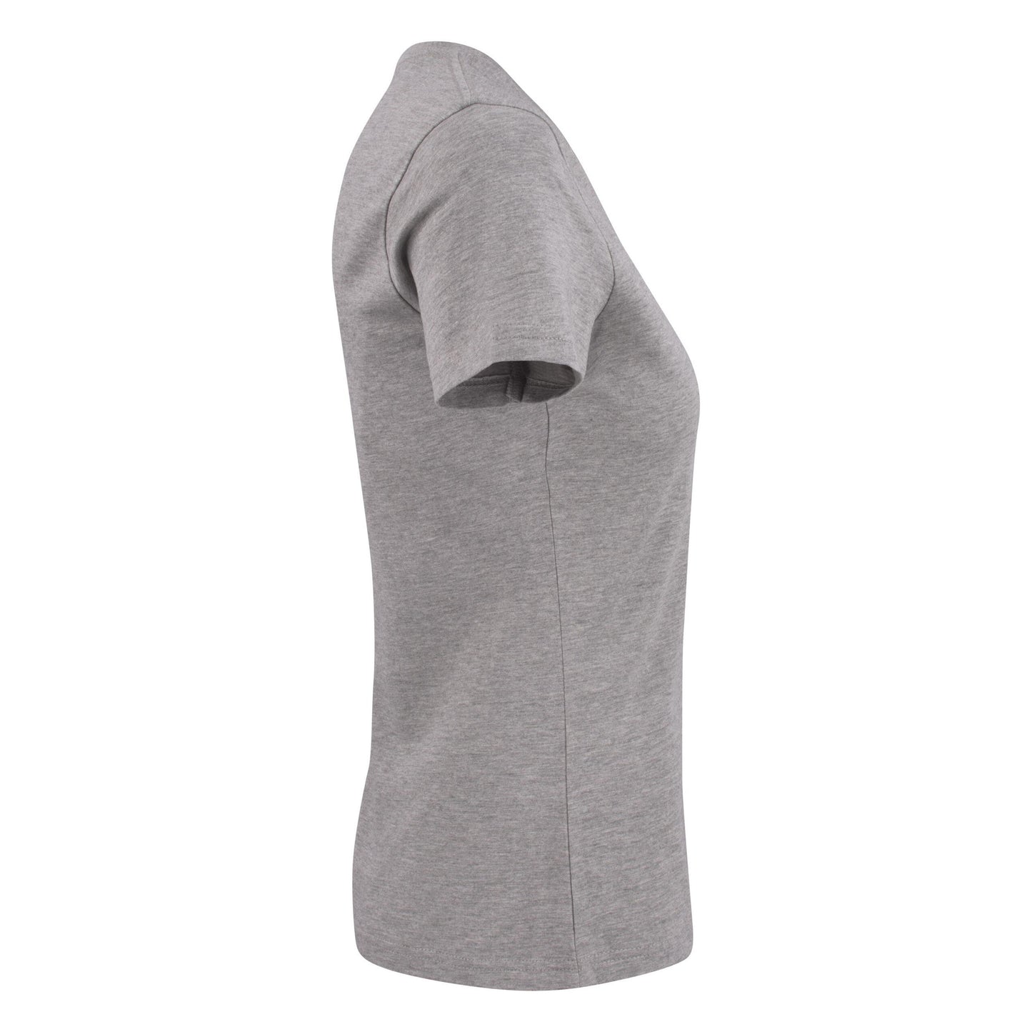 Grey Melange - Side - Printer Womens-Ladies Heavy V Neck T-Shirt