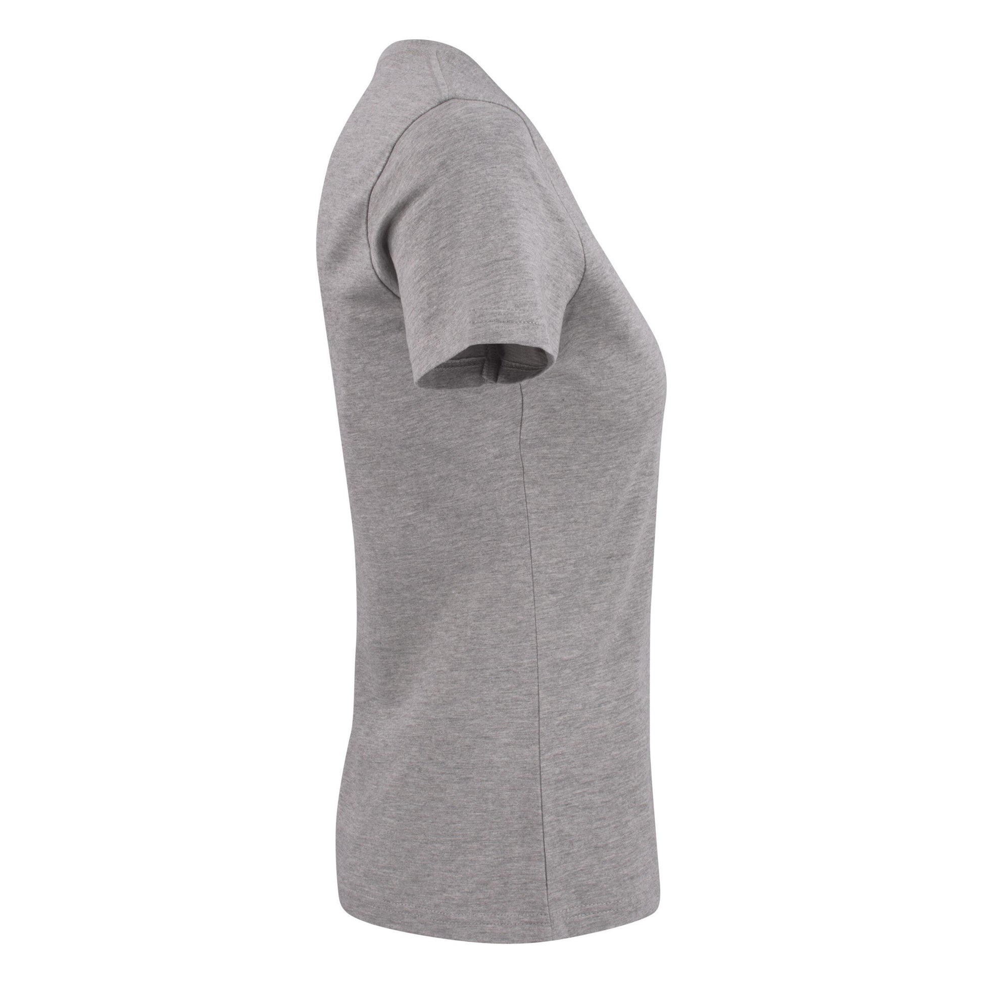 Grey Melange - Side - Printer Womens-Ladies Heavy V Neck T-Shirt