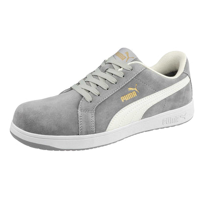 Grey - Front - Puma Safety Mens Iconic Suede Low Trainers