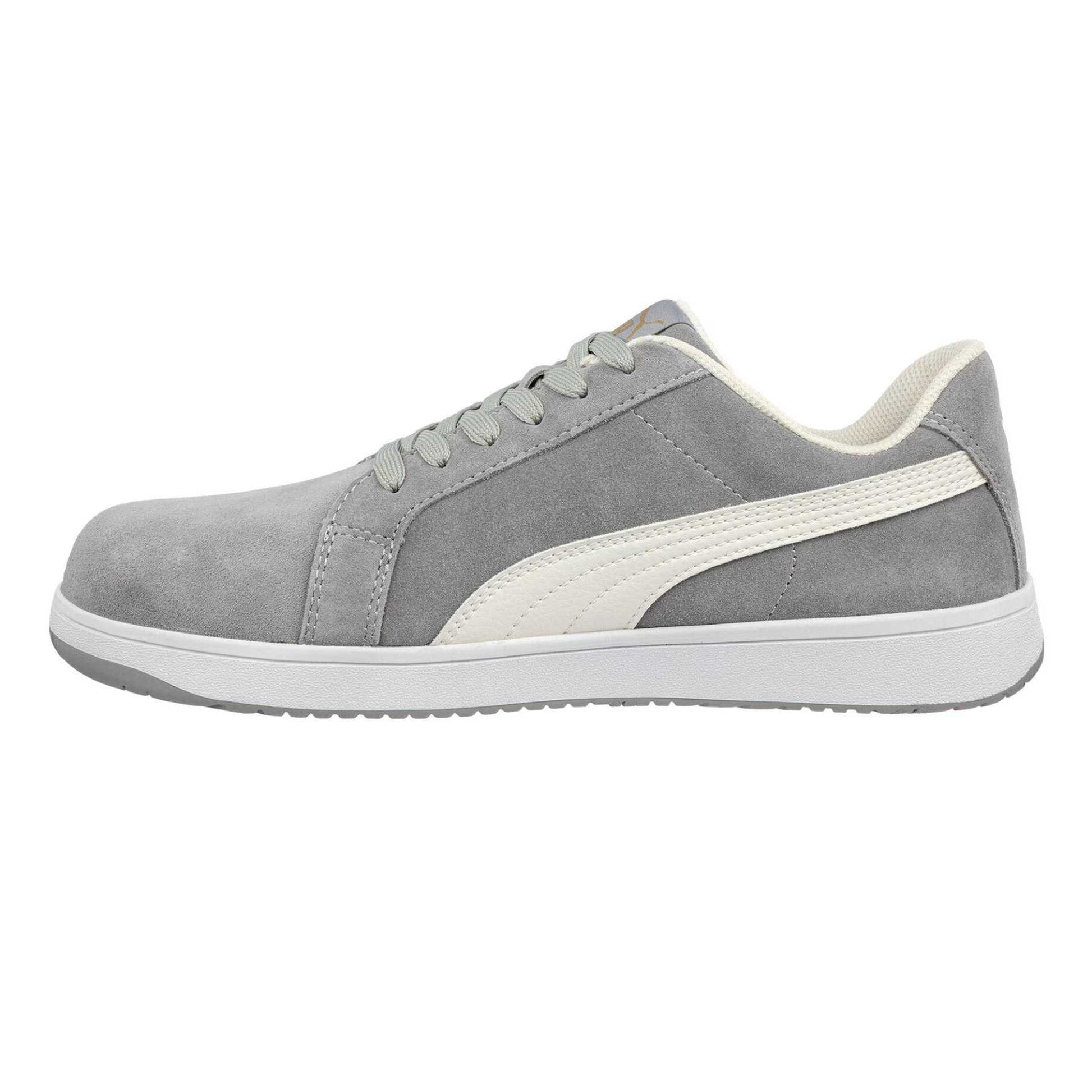 Grey - Side - Puma Safety Mens Iconic Suede Low Trainers