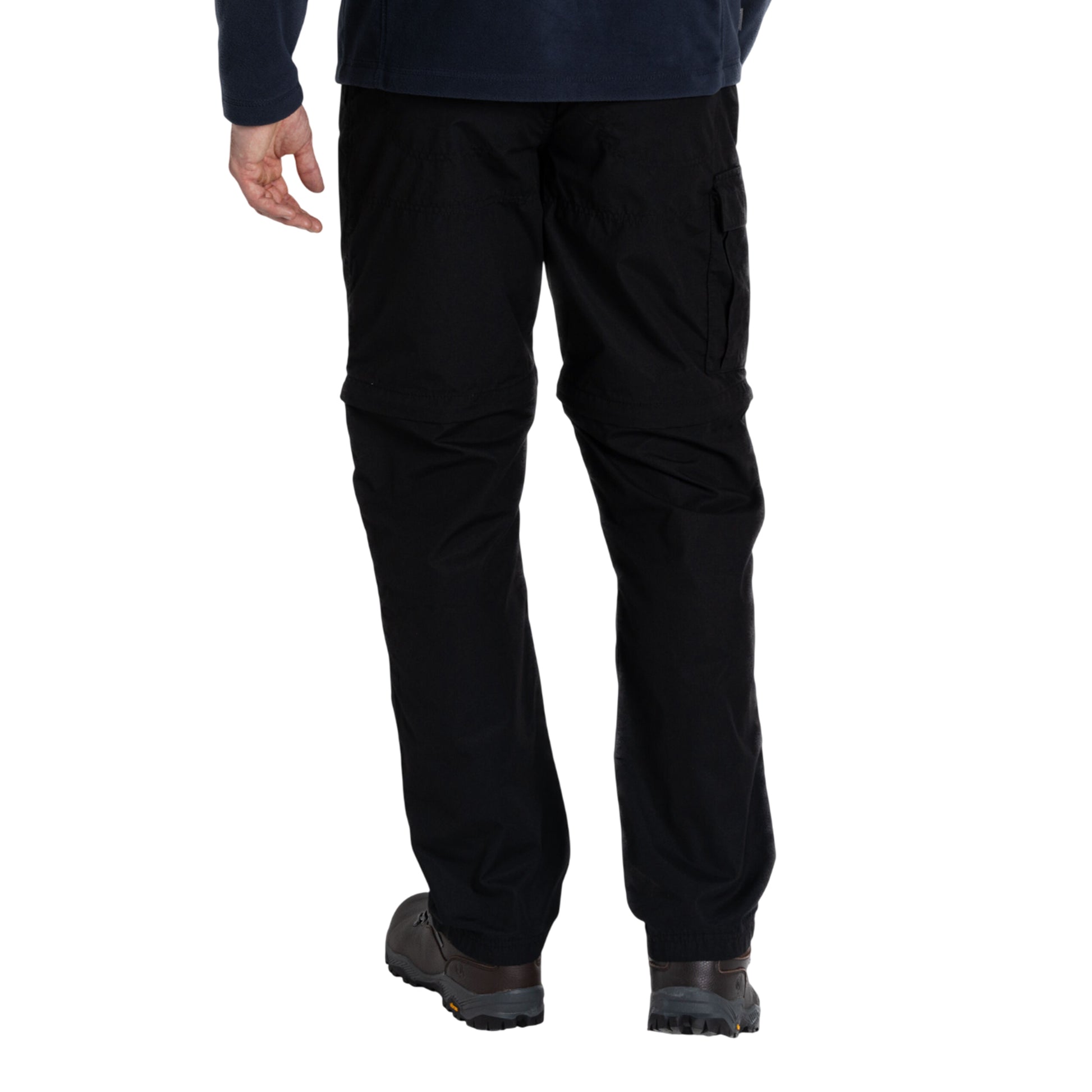 Black - Back - Craghoppers Expert Mens Kiwi Convertible Tailored Trousers