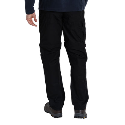 Black - Back - Craghoppers Expert Mens Kiwi Convertible Tailored Trousers