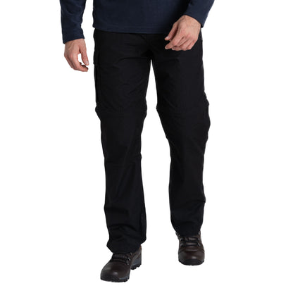 Black - Side - Craghoppers Expert Mens Kiwi Convertible Tailored Trousers