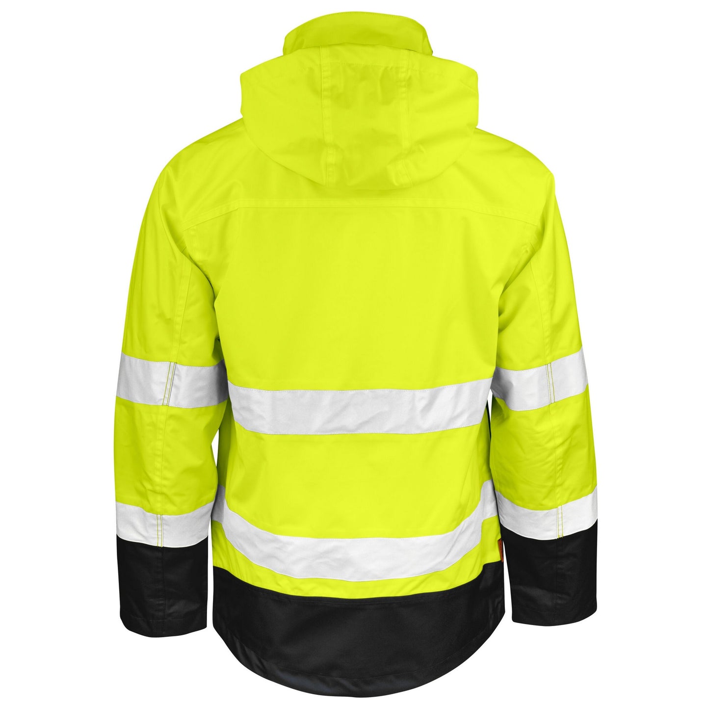 Yellow-Black - Back - Jobman Mens Shell Hi-Vis Jacket