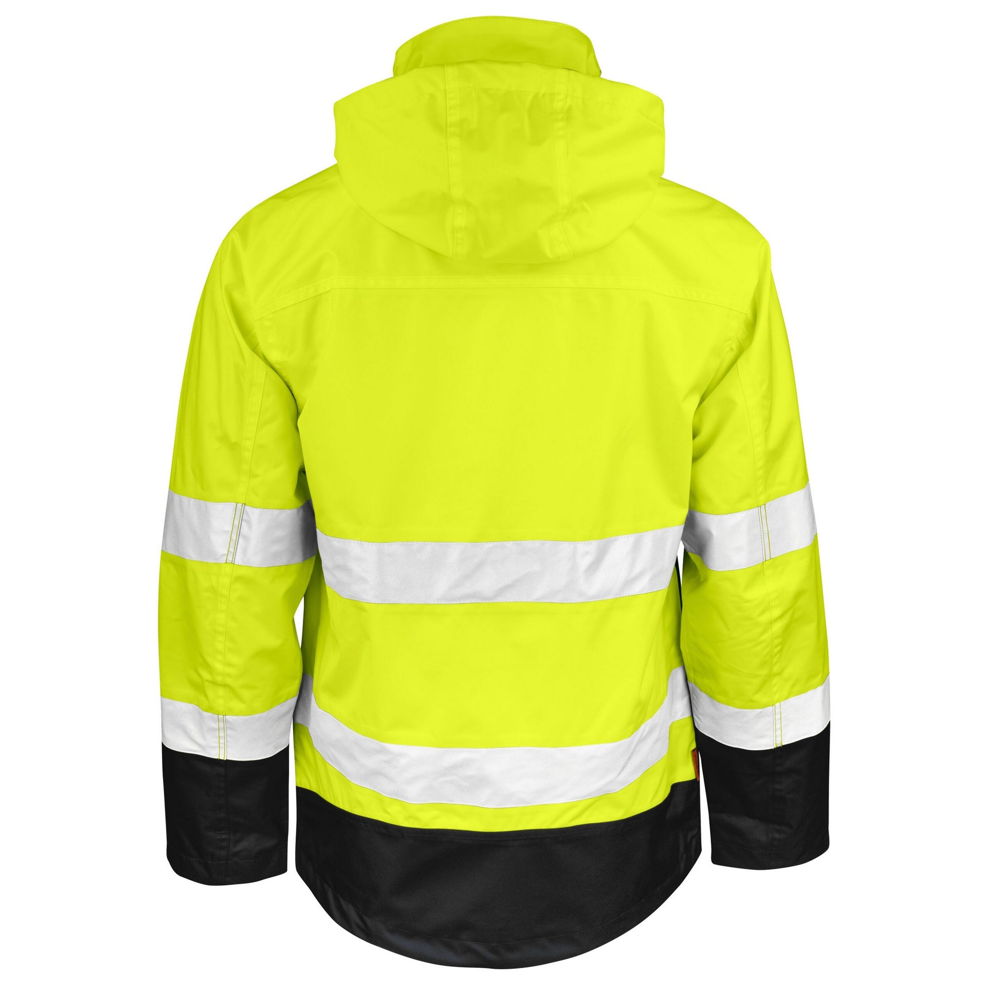 Yellow-Black - Back - Jobman Mens Shell Hi-Vis Jacket