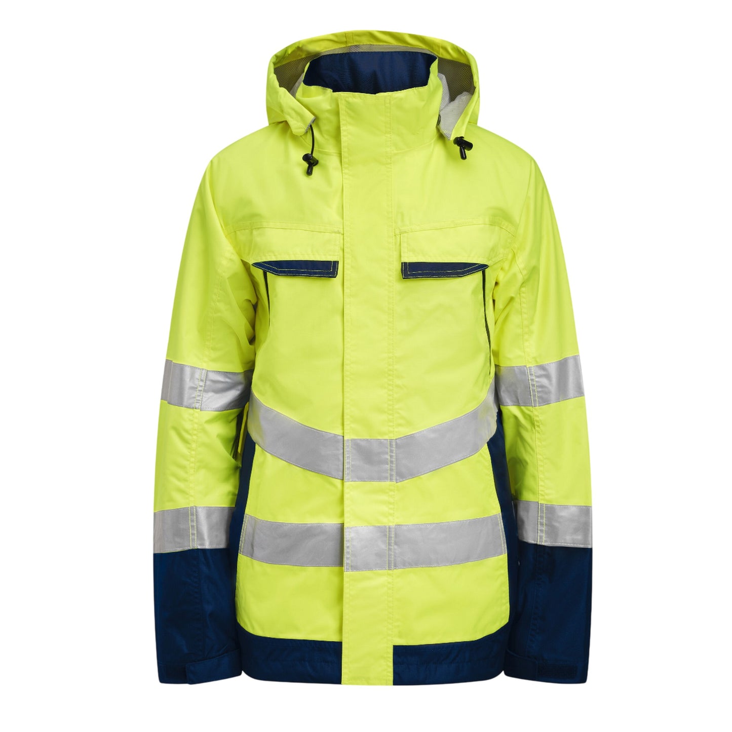 Yellow-Navy - Front - Jobman Mens Shell Hi-Vis Jacket