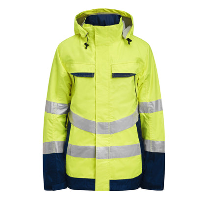 Yellow-Navy - Front - Jobman Mens Shell Hi-Vis Jacket