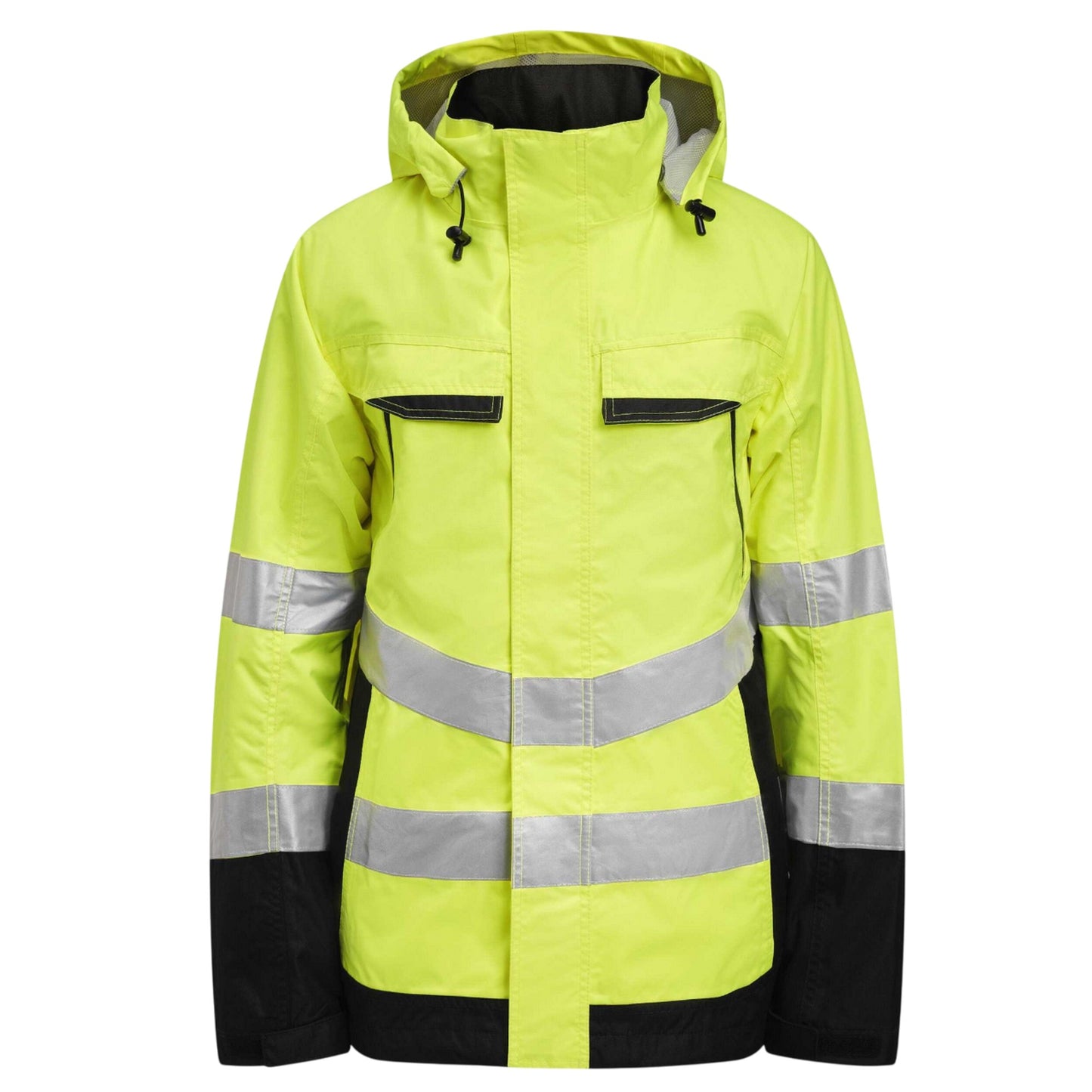 Yellow-Black - Front - Jobman Mens Shell Hi-Vis Jacket