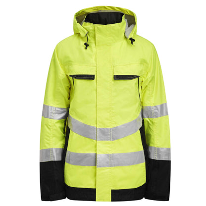 Yellow-Black - Front - Jobman Mens Shell Hi-Vis Jacket