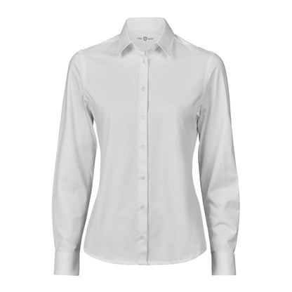 White - Front - Tee Jays Womens-Ladies Stretch Active Shirt