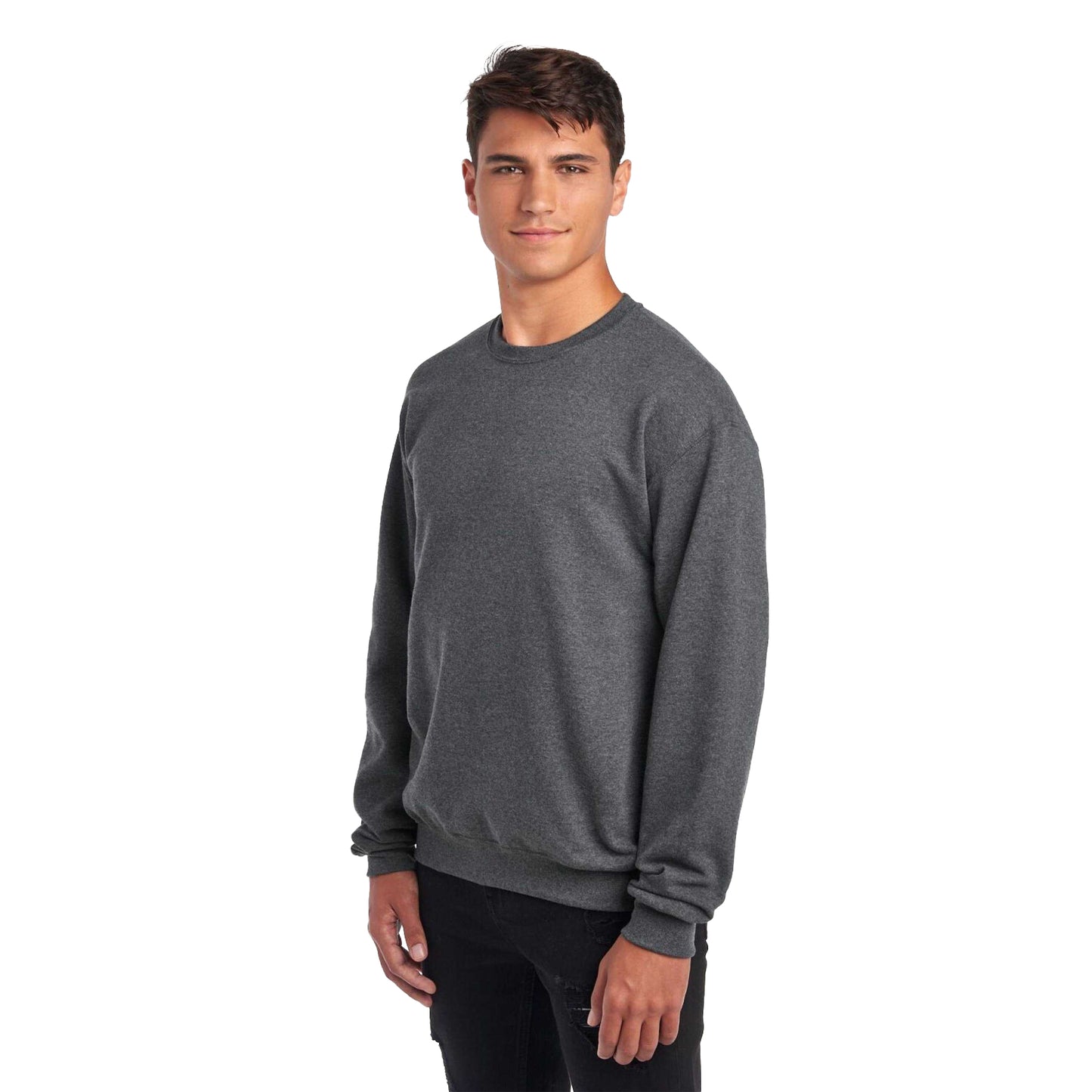 Black Heather - Front - Jerzees Unisex Adult Nublend Sweatshirt