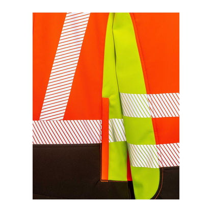Fluorescent Yellow-Fluorescent Orange-Black - Side - Result Recycled Unisex Adult Safety 3 Tone 3 Layer Jacket