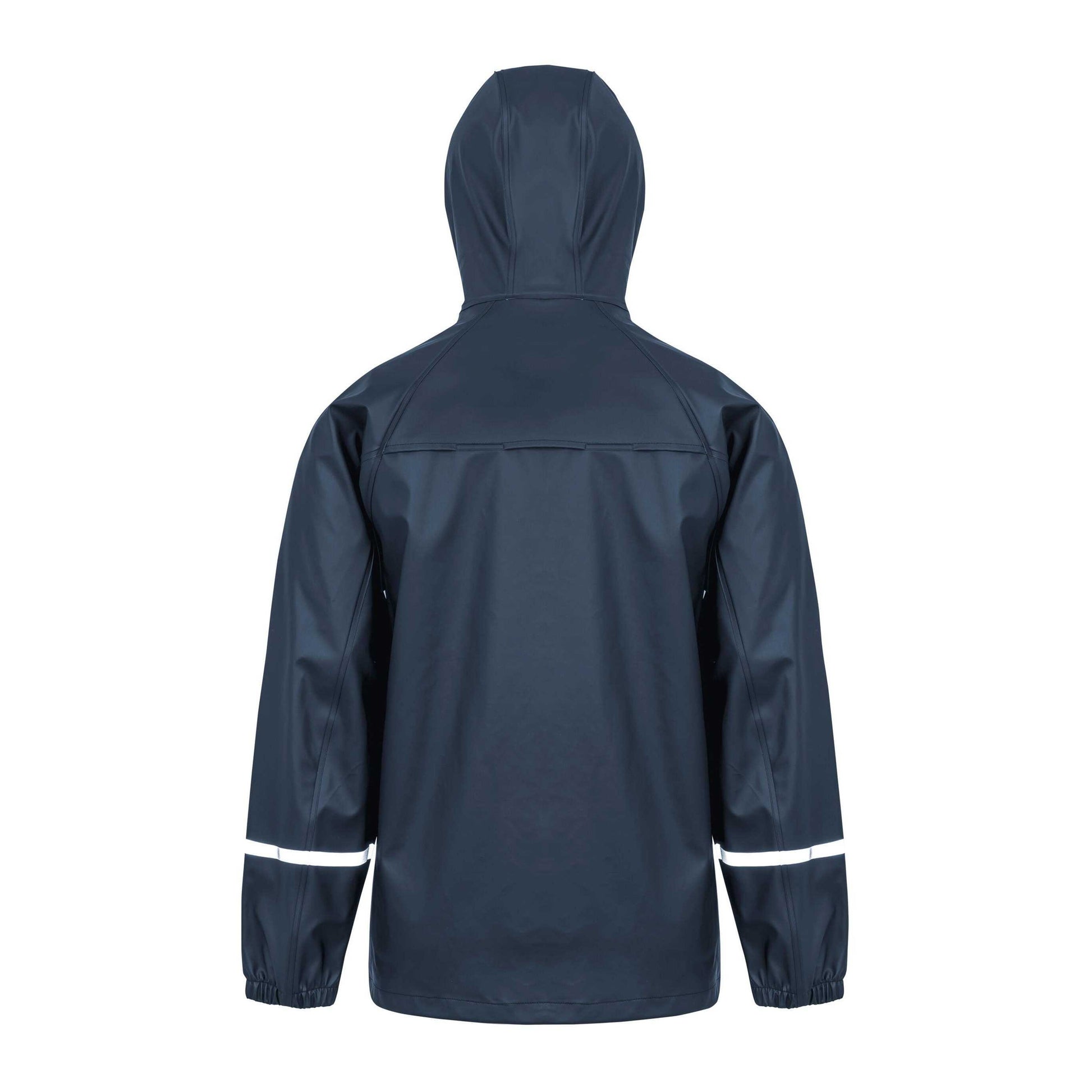 Navy - Back - Result Recycled Mens Prism Reflective Tape PU Recycled Waterproof Jacket