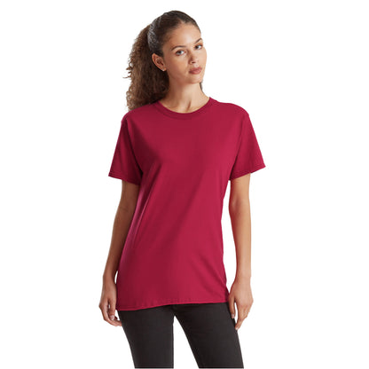 Cranberry - Side - Fruit of the Loom Unisex Adult Pure Cotton T-Shirt