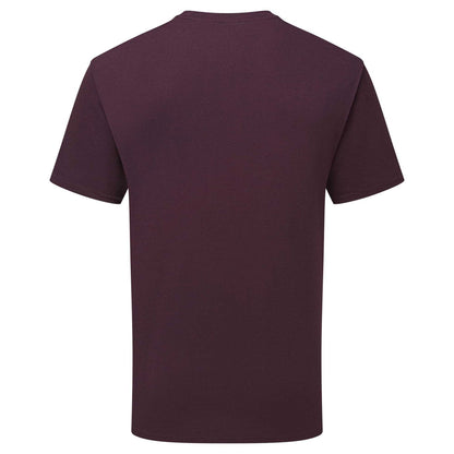 Dark Plum - Back - Fruit of the Loom Unisex Adult Pure Cotton T-Shirt
