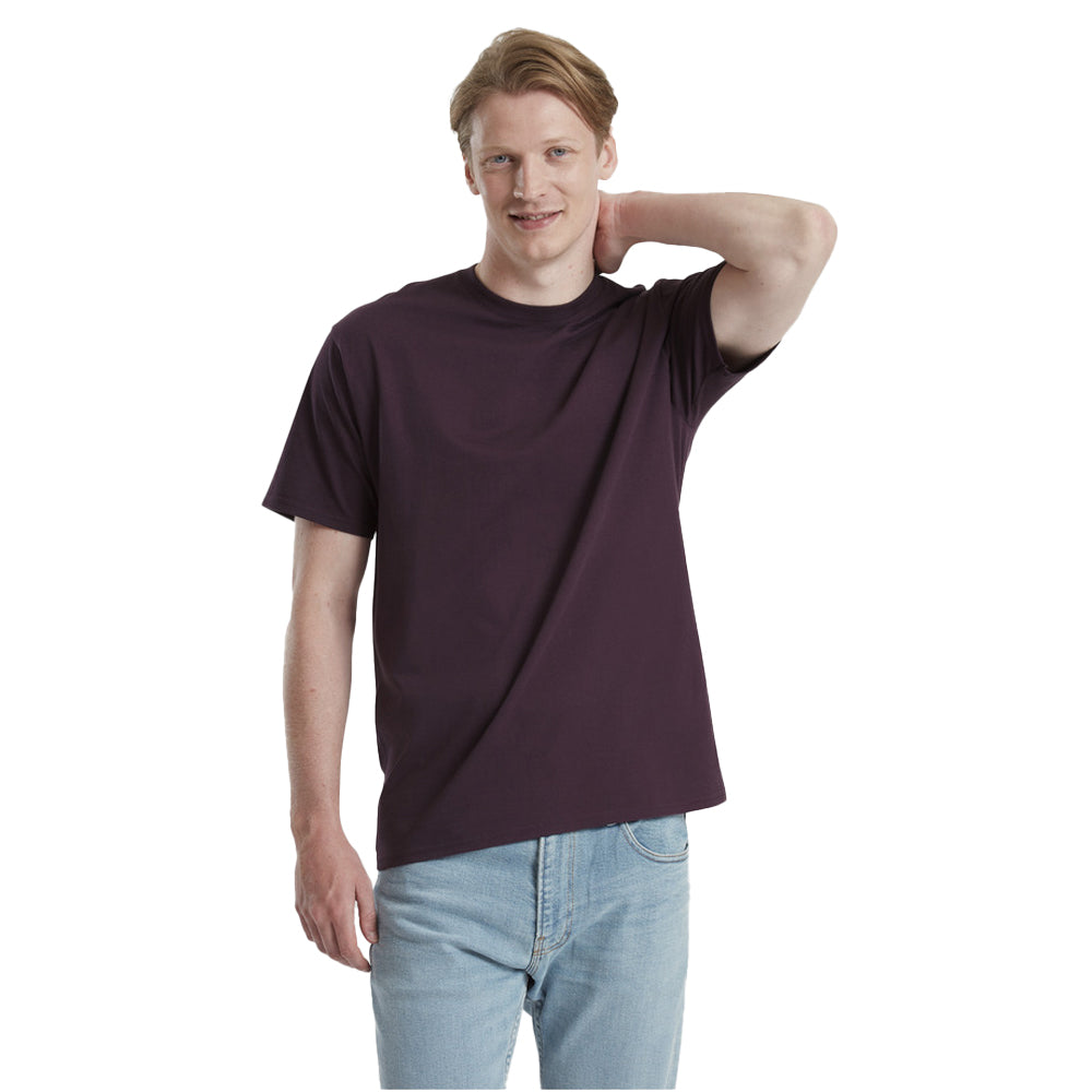 Dark Plum - Side - Fruit of the Loom Unisex Adult Pure Cotton T-Shirt