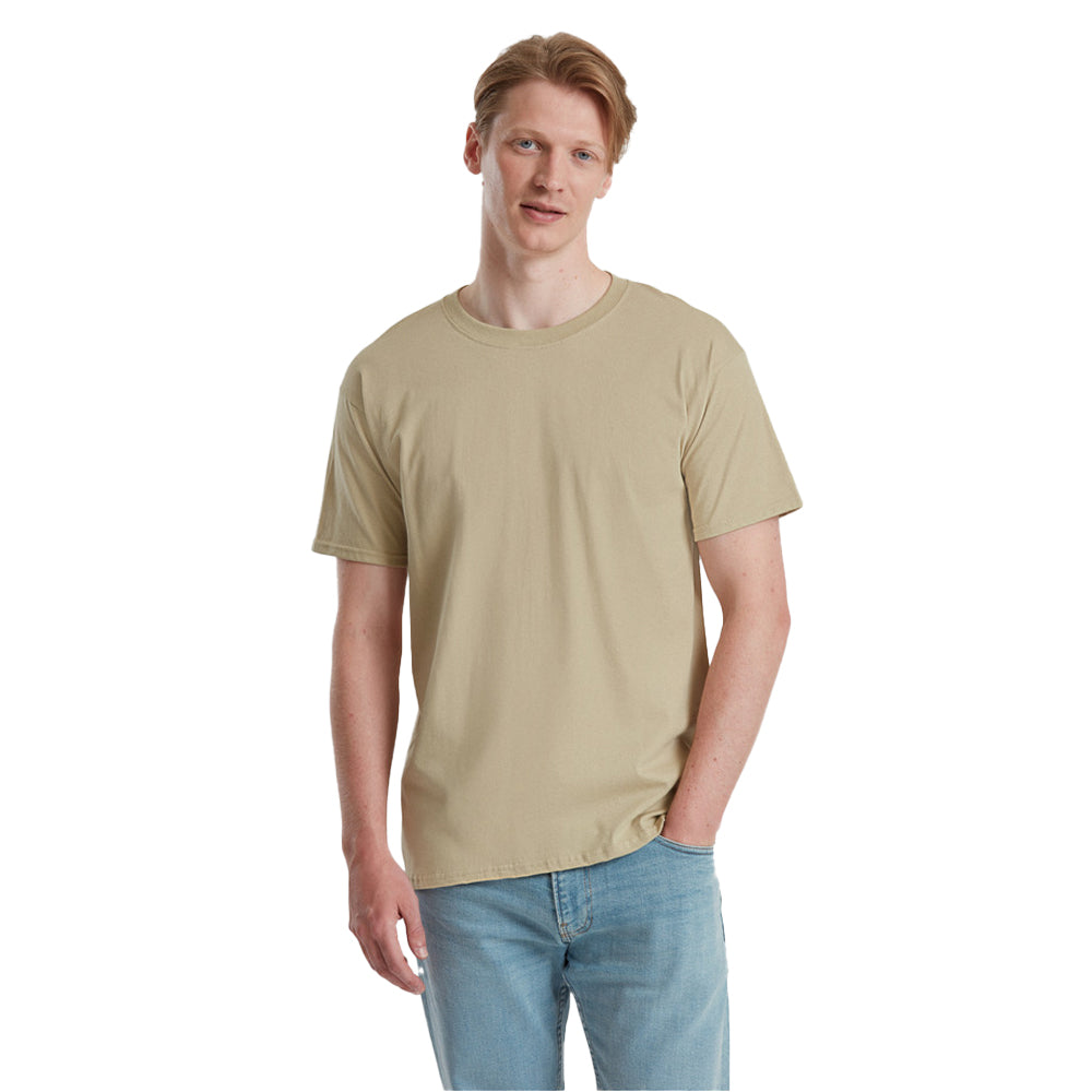 Desert Sand - Side - Fruit of the Loom Unisex Adult Pure Cotton T-Shirt