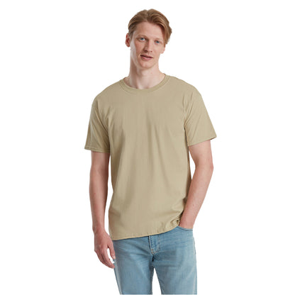 Desert Sand - Side - Fruit of the Loom Unisex Adult Pure Cotton T-Shirt