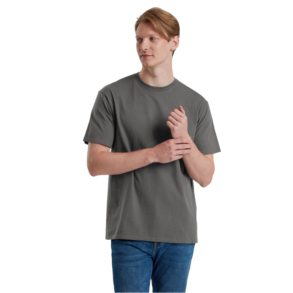 Light Graphite - Side - Fruit of the Loom Unisex Adult Pure Cotton T-Shirt