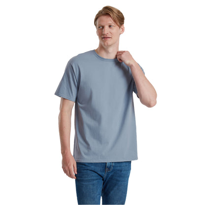 Mineral Blue - Side - Fruit of the Loom Unisex Adult Pure Cotton T-Shirt