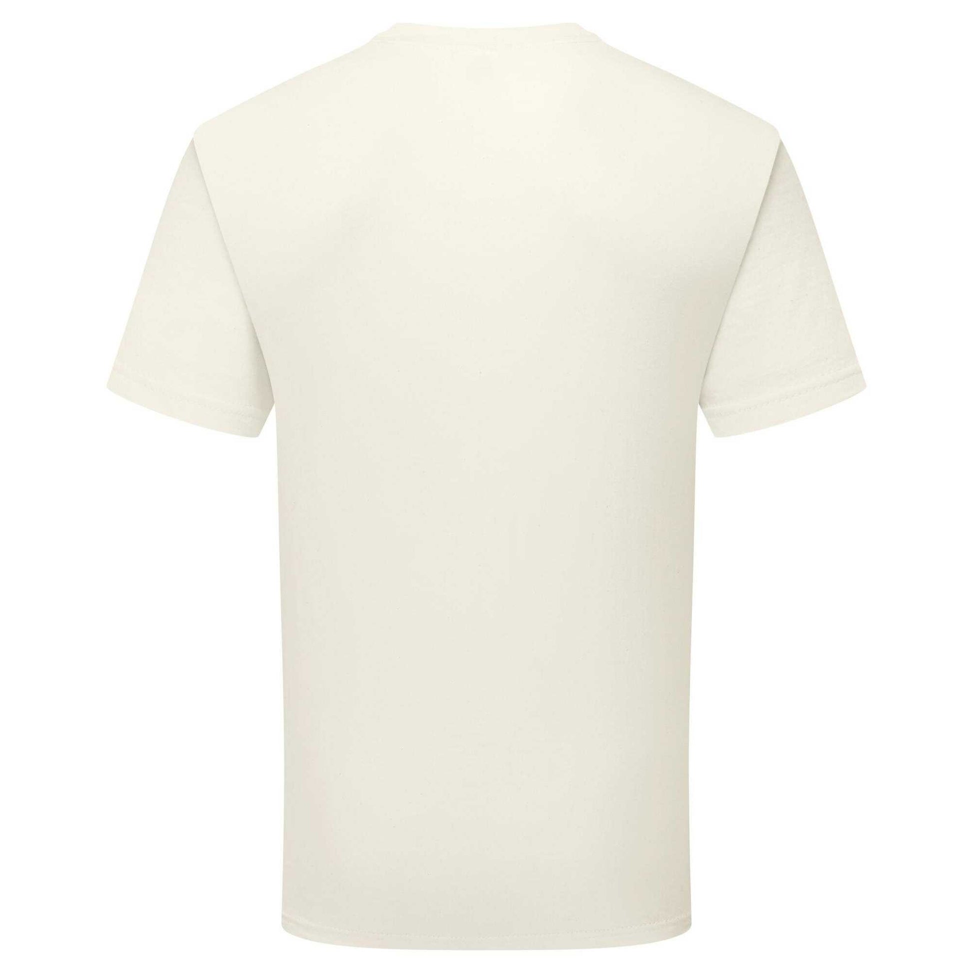 Natural - Back - Fruit of the Loom Unisex Adult Pure Cotton T-Shirt