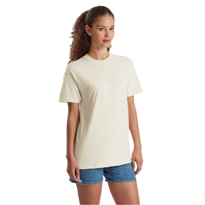 Natural - Side - Fruit of the Loom Unisex Adult Pure Cotton T-Shirt