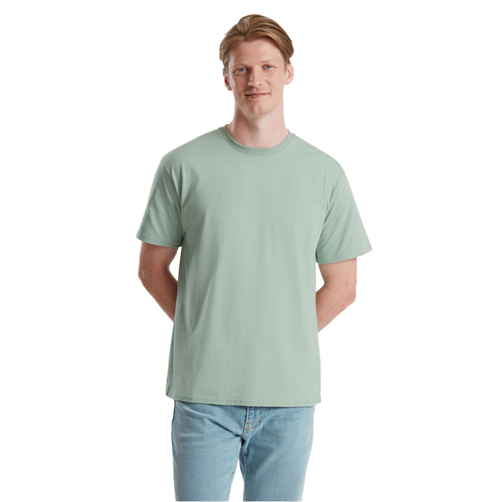 Sage - Side - Fruit of the Loom Unisex Adult Pure Cotton T-Shirt