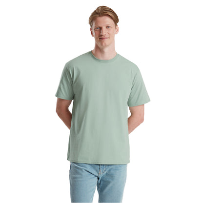 Sage - Side - Fruit of the Loom Unisex Adult Pure Cotton T-Shirt