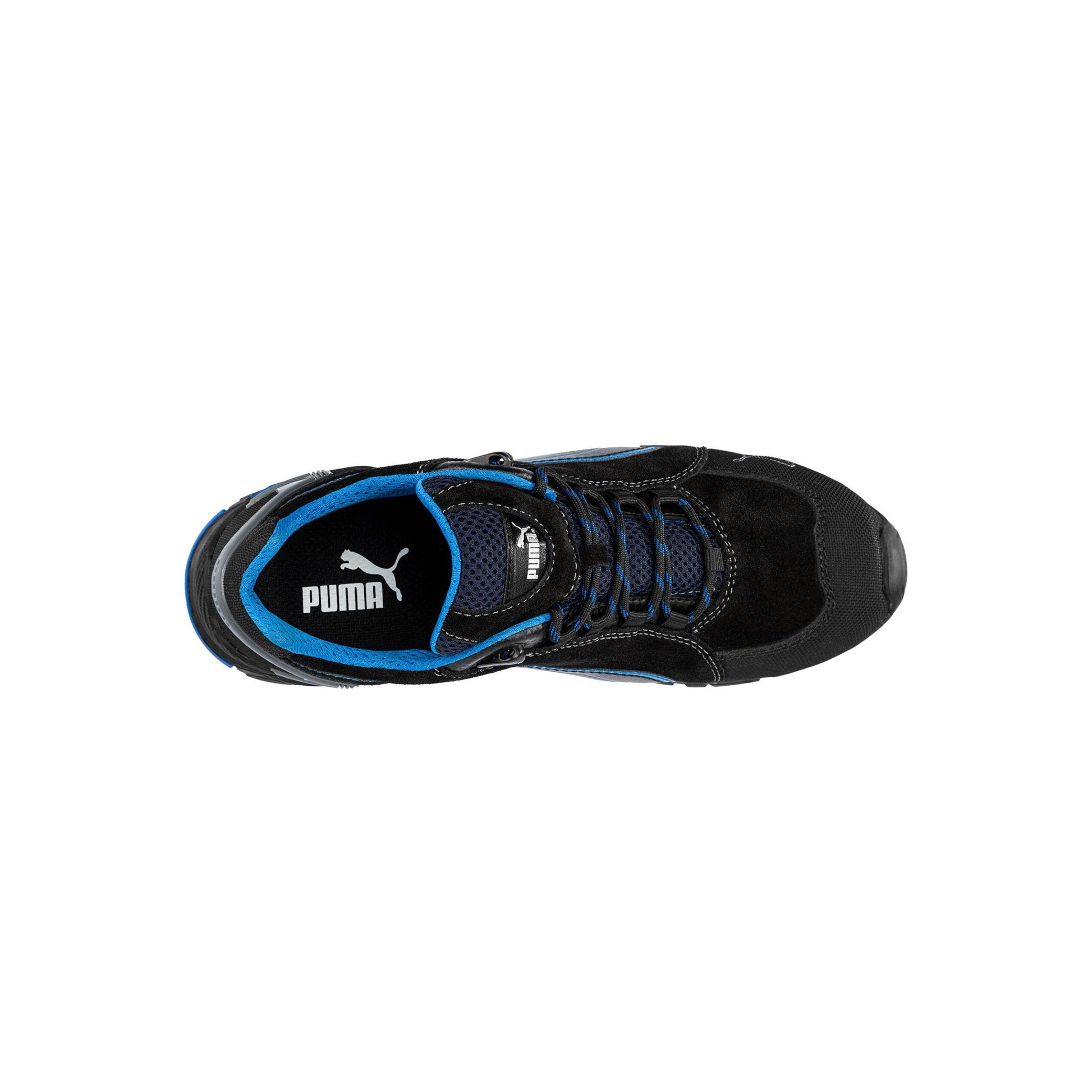 Black-Blue - Pack Shot - Puma Safety Mens Rio Leather Low Trainers