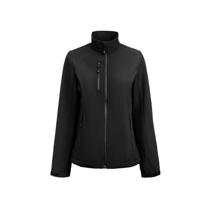 Black - Back - Printer RED Womens-Ladies Airwalk Soft Shell Jacket