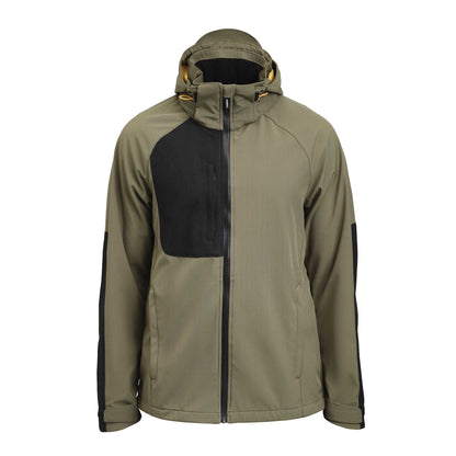 Olive Green-Black - Front - Jobman Mens Oxygen Soft Shell Jacket