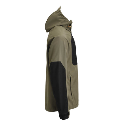 Olive Green-Black - Side - Jobman Mens Oxygen Soft Shell Jacket