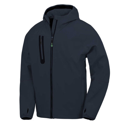 Navy - Front - Result Recycled Mens Printed Recycled 3 Layer Casual Soft Shell Jacket