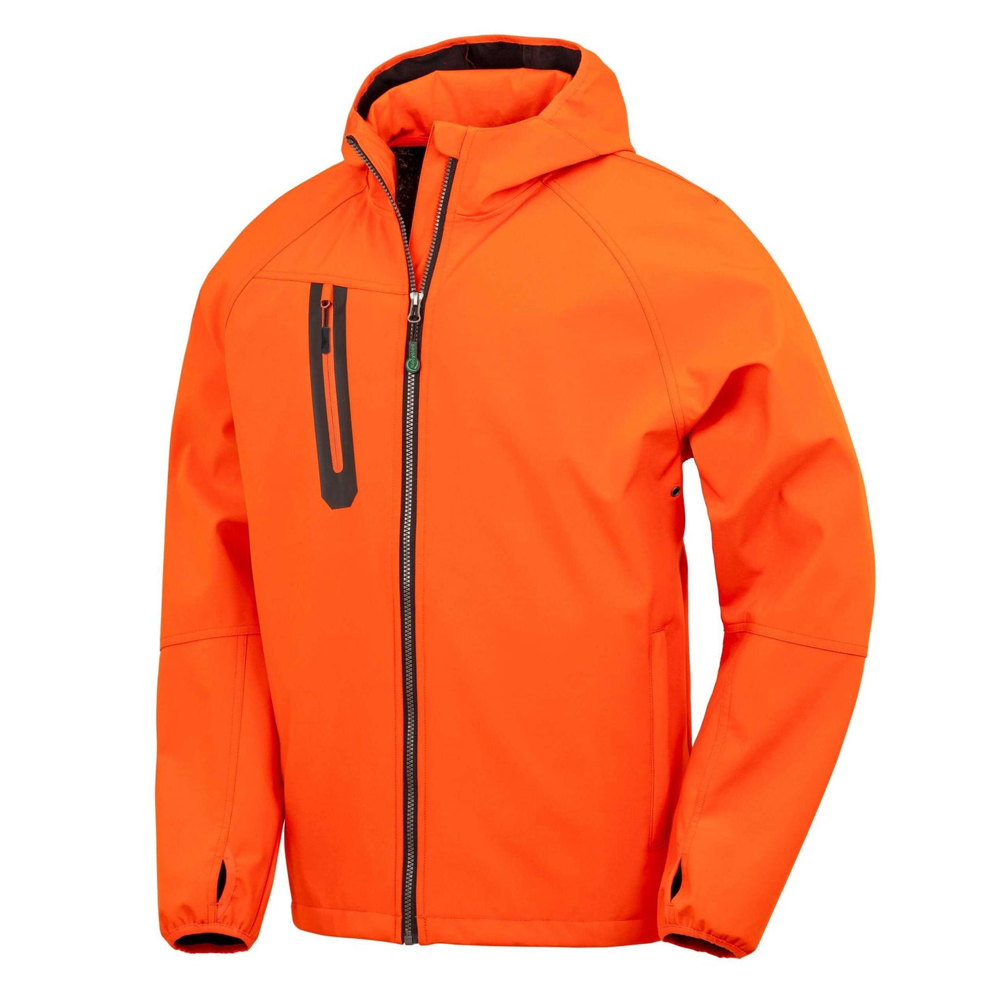 Orange-Navy - Front - Result Recycled Mens Printed Recycled 3 Layer Casual Soft Shell Jacket