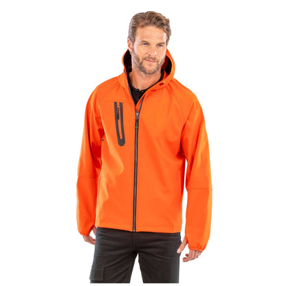 Orange-Navy - Lifestyle - Result Recycled Mens Printed Recycled 3 Layer Casual Soft Shell Jacket