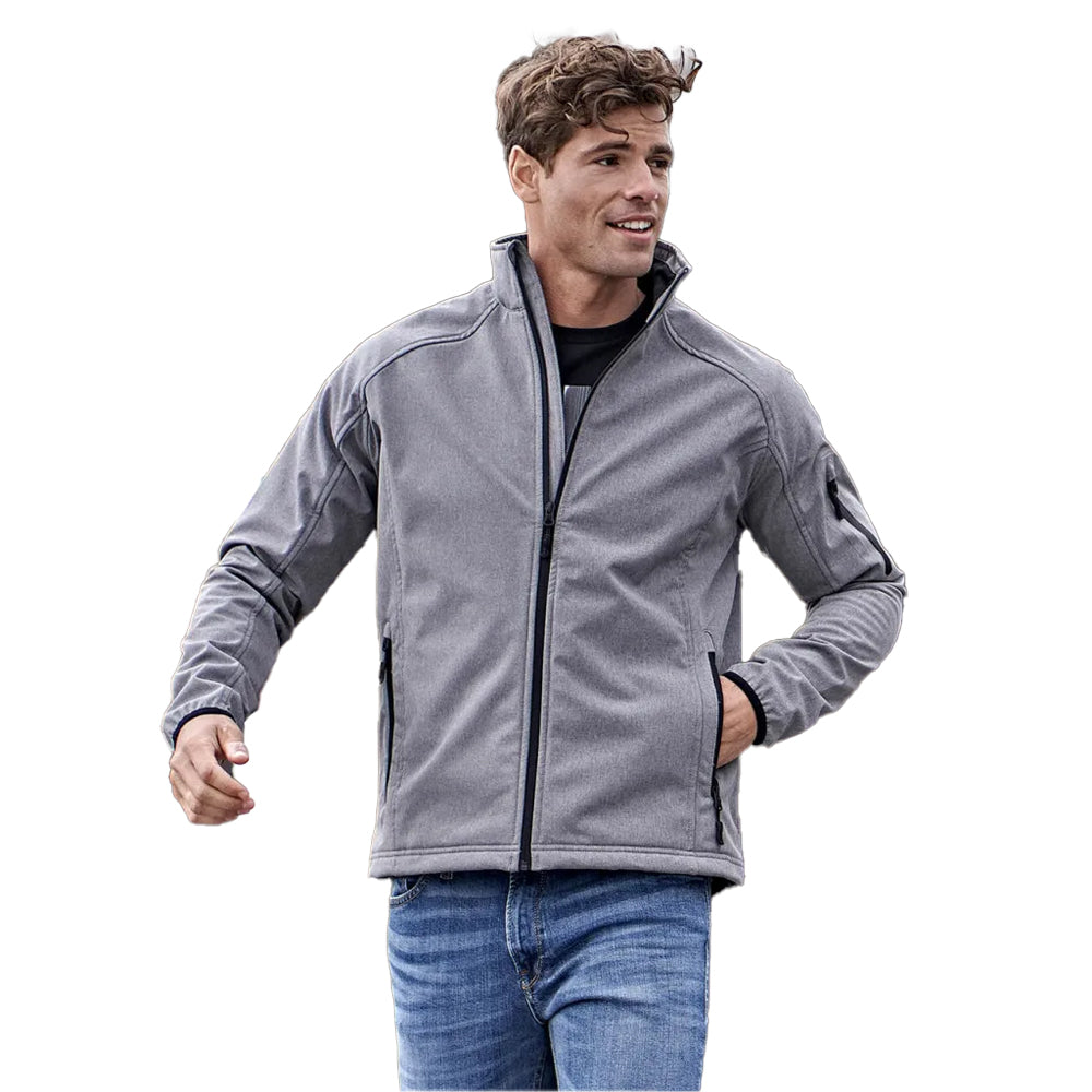 Grey Melange - Back - Tee Jays Mens Performance Lightweight Soft Shell Jacket