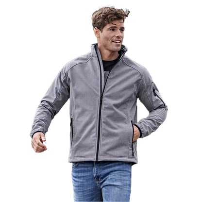 Grey Melange - Back - Tee Jays Mens Performance Lightweight Soft Shell Jacket